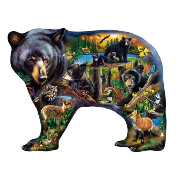 1000 Pc Bear Shaped Puzzle - Wildlife of the Woods
