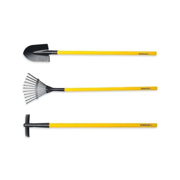 Stanley Jr 3 Pc Garden Toolset - Garden Hoe | Leaf Rake | Shovel