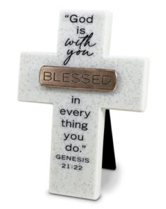 Image of Tabletop Cross Copper Accented Blessed