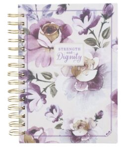 Image of Journal Wirebound Purple Floral Strength & Dignity Prov. 31:25