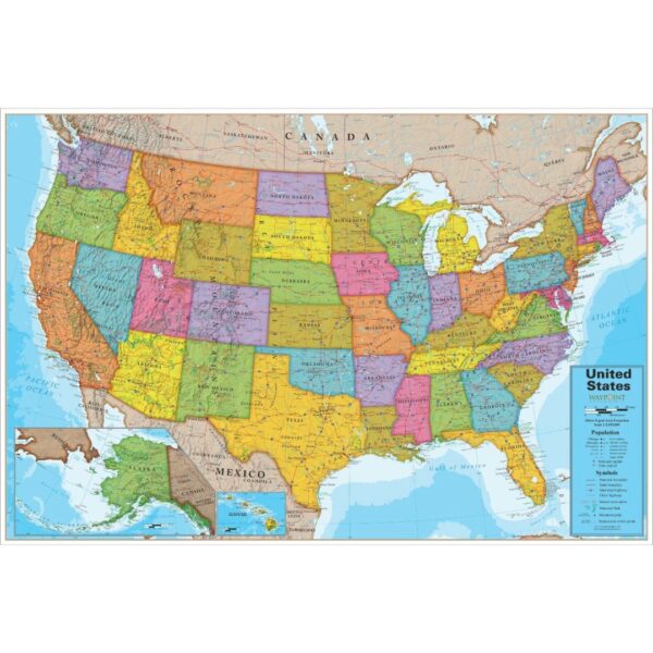 USA Wall Map 24"x36"