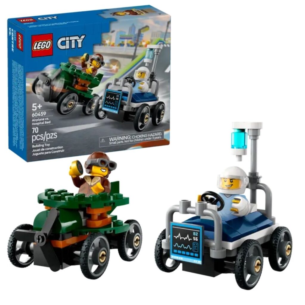 Image of Lego City Airplane vs. Hospital Bed Race Car Pack