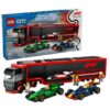 Lego City F1 Truck with RB20 & AMR24 Cars