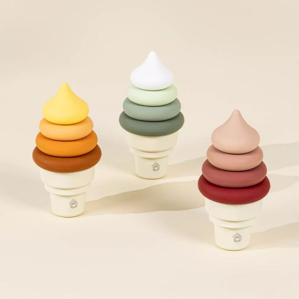 Image of 3 Sets of Silicone Stackable Ice Cream Cones (18 pcs)
