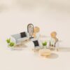 Wooden Doll House Living Room Furniture & Accessories (10 pcs) - Image 2