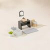 Wooden Doll House Bathroom Furniture & Accessories (6 pcs)