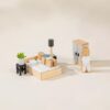 Wooden Doll House Master Bedroom Furniture & Accessories (9 pcs) - Image 2