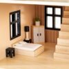 Wooden Doll House Master Bedroom Furniture & Accessories (9 pcs) - Image 6
