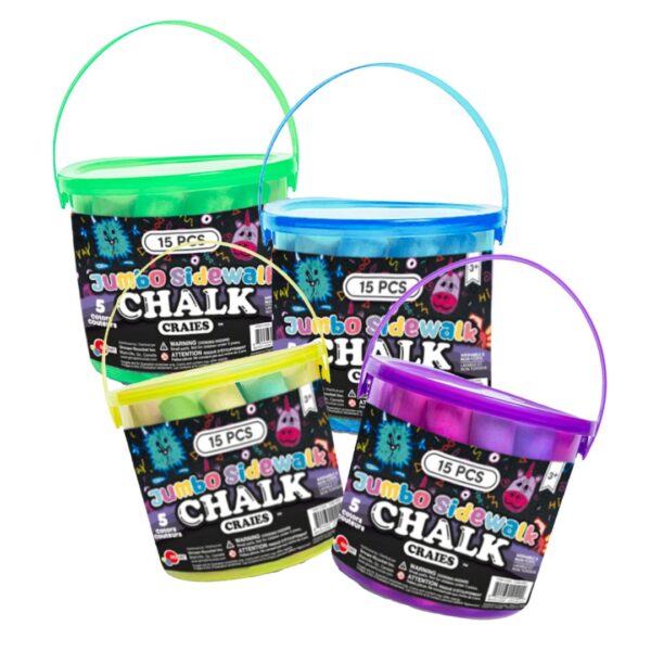 Jumbo Sidewalk Chalk Bucket - 15 pc