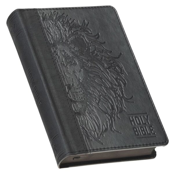 KJV Bible Compact Faux Leather, Black/Gray