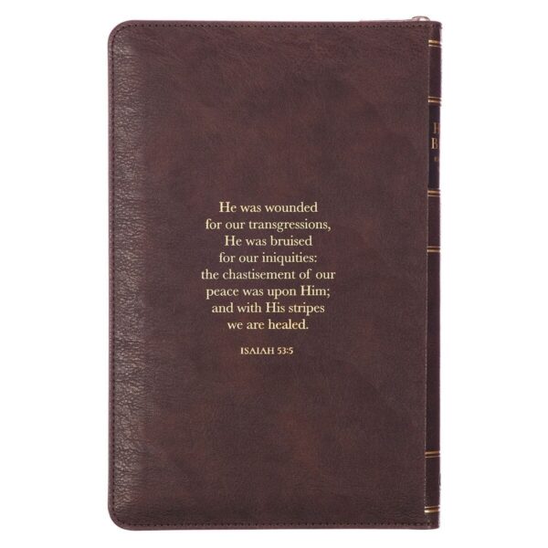 KJV Bible Deluxe Gift Faux Leather Amazing Grace, Two-tone w/zipper  Isa. 53:5 - Image 2