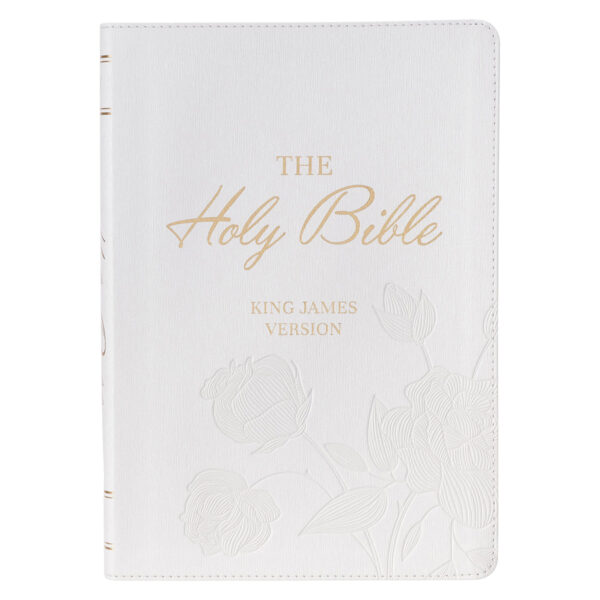 KJV Bible Super Giant Print Faux Leather, White