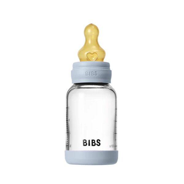 Baby Glass Bottle Set 4oz Latex - Baby Blue