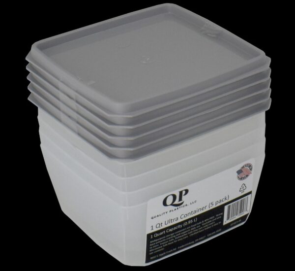Ultra Square Freezer Container 1 Qt (5pack)