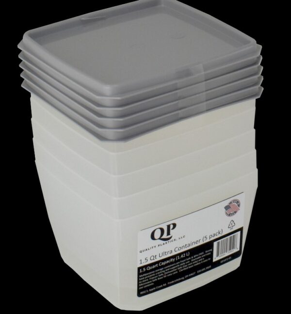 Ultra Square Freezer Container 1.5 Qt (5pack)