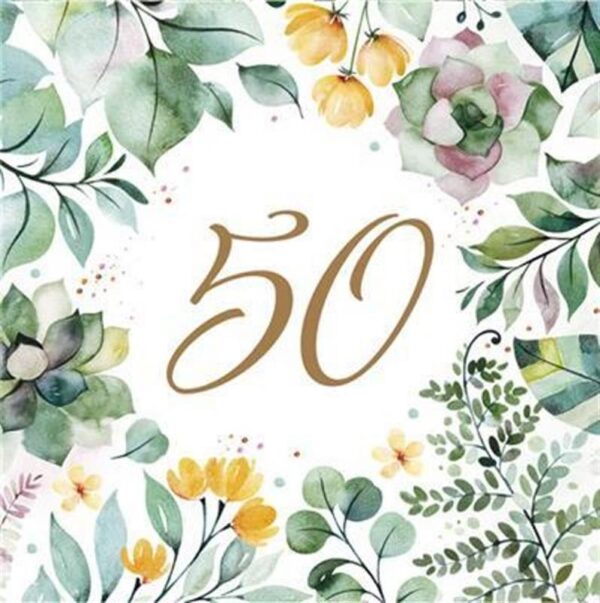 Floral Frame 50 Paper Napkin