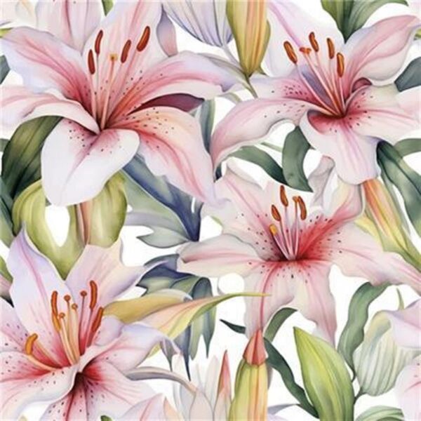 Pink Lilies Paper Napkin
