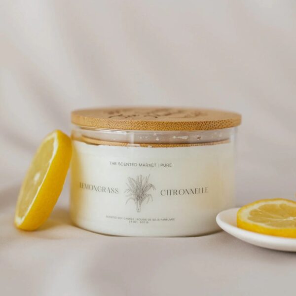 Pure - Soy Wax Candle - Lemongrass 14 oz - Image 2