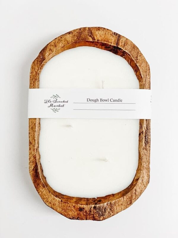 Brown Oval Dough Bowl Candle - Just Breathe