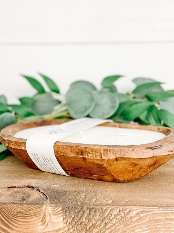 Brown Oval Dough Bowl Candle - Just Breathe - Image 2