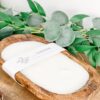 Brown Oval Dough Bowl Candle - Just Breathe - Image 3