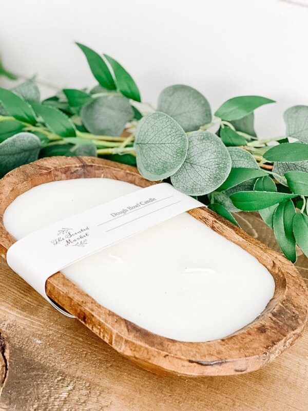 Brown Oval Dough Bowl Candle - Just Breathe - Image 3