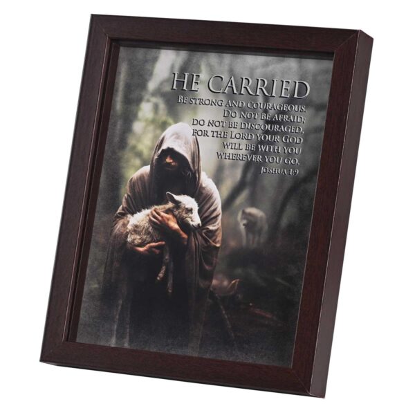 Framed Art 8X10 Lamb He Carried Josh1:9