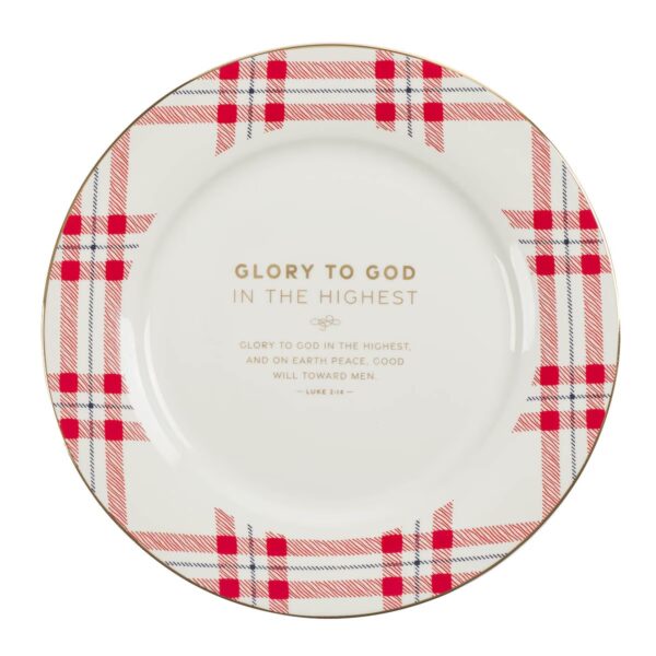 Plate Set 4pc Christmas Plaid