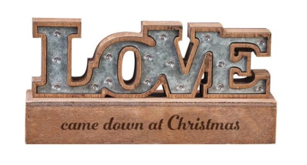 Table Top Lighted Sign Love