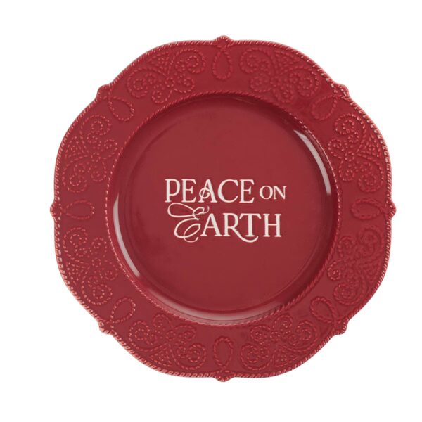 Plate Peace on Earth Red