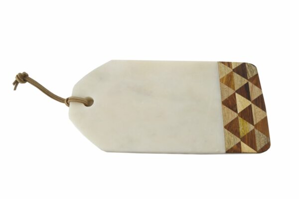 Cutting Board White Marble and Wood