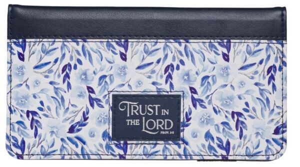 Checkbook Wallet Blue Floral Trust Prov. 3:5