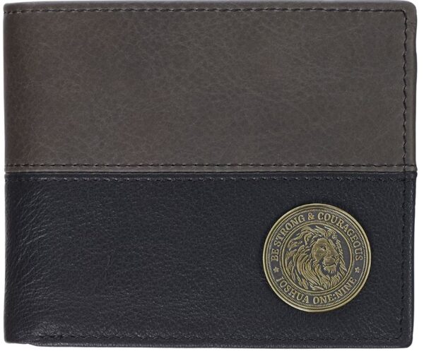 Wallet Leather Black Lion Be Strong Josh. 1:9