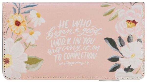 Checkbook Wallet Pink Good Work Phil. 1:6