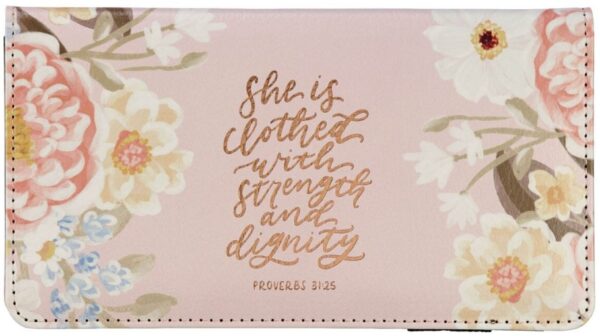 Checkbook Wallet Pink Strength & Dignity Prov. 31:25