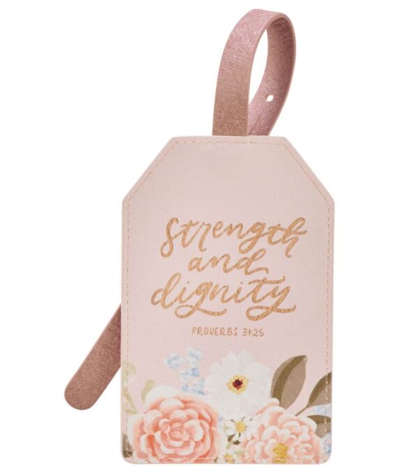 Luggage Tag Pink Strength & Dignity Prov. 31:25