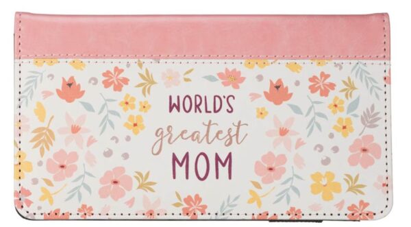 Checkbook Wallet Floral Print World's Greatest Mom