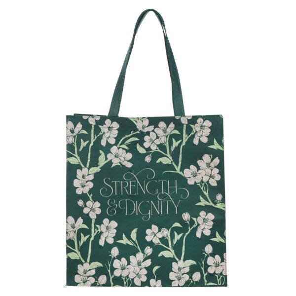 Tote Green Strength & Dignity Proverbs 31:25