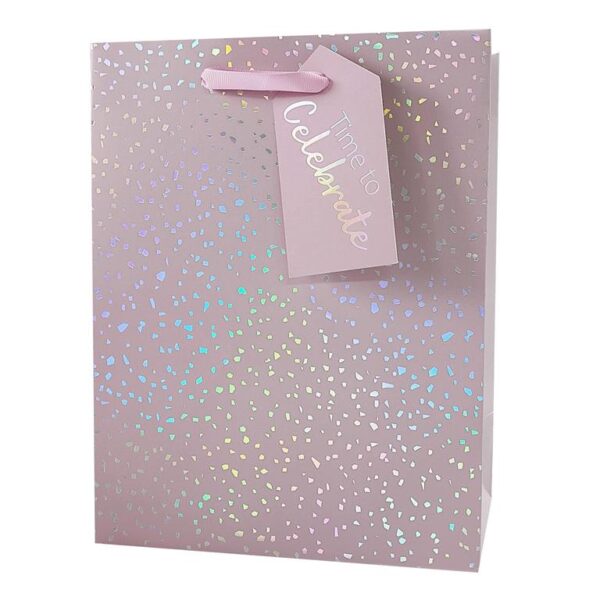 Sml Gift Bag, Pink Spkle