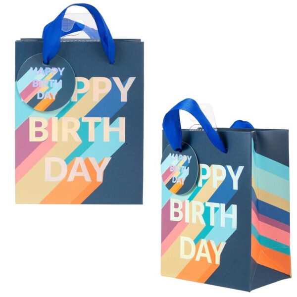 Small Gift Bag, Navy Bday