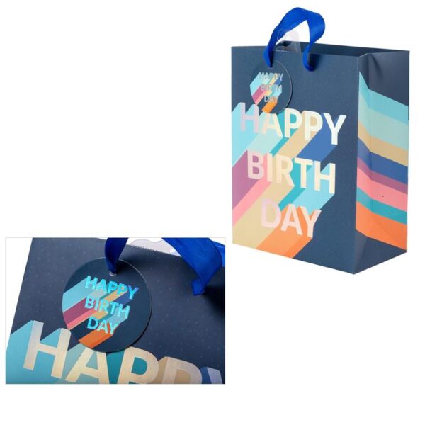 Medium Gift Bag, Navy  Bday