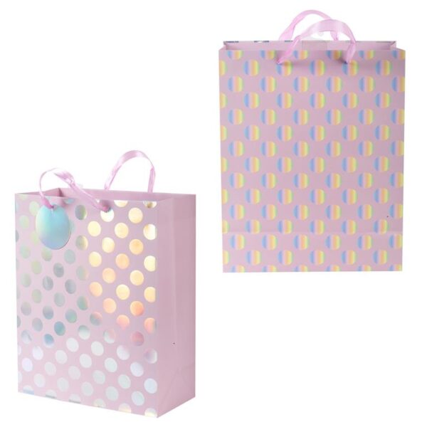 Lge Gift Bag, Irid Dots