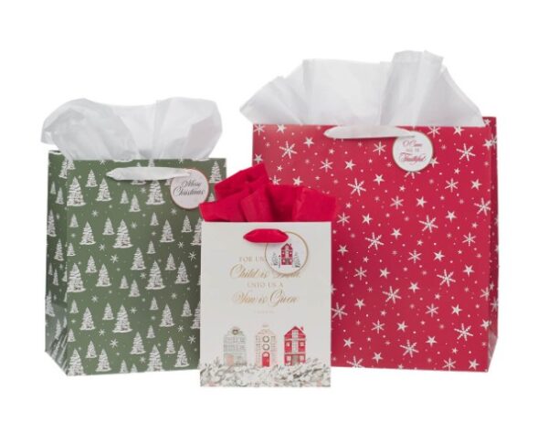 Gift Bag Set 3 pc Home for Christmas Isa. 9:6