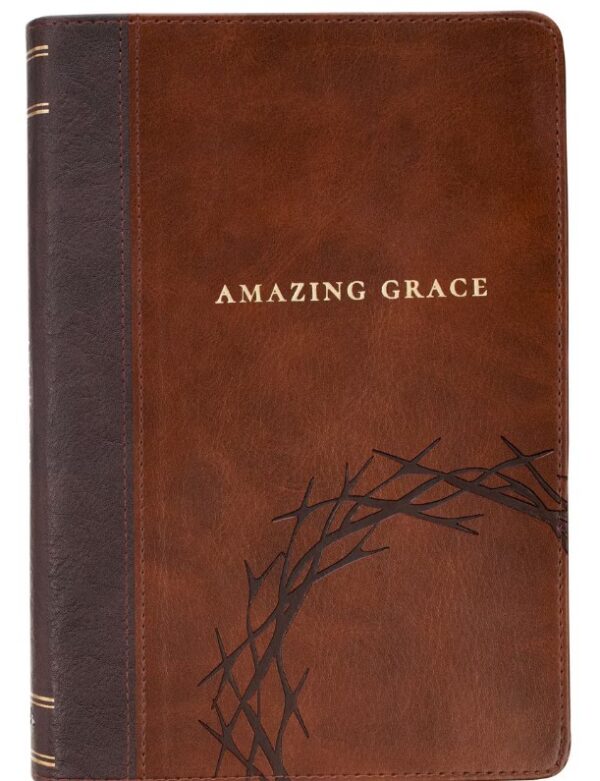 Journal Classic Two-tone Brown Crown of Thorns/Amazing Grace Isa. 53:5