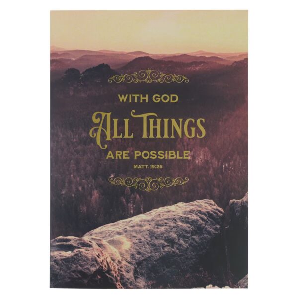 Notebook Bound Brown With God All Things Matt. 19:26