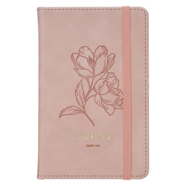 Small Notebook with Elastic Closure Faux Hardcover Pink Trust Prov. 3:5