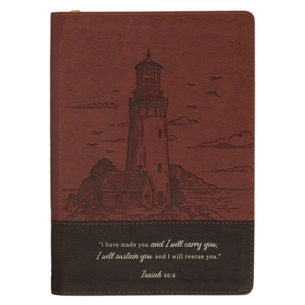 Journal Classic Zip Two-tone Brown I Will Carry You Isa. 46:4
