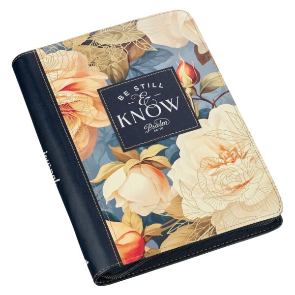Journal Classic Zip Navy Be Still Ps. 46:10 - Image 3