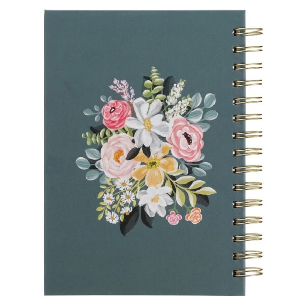 Journal Wirebound Teal Floral Love the Lord Matt. 22:37 - Image 2