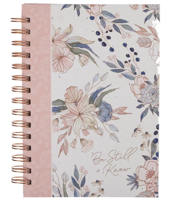 Journal Wirebound Pink Blue Floral Be Still Ps. 46:10
